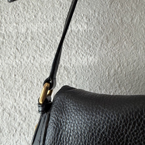 Marc Jacobs Black Leather Hobo Bag with Gold Accents - Picture 11 of 15
